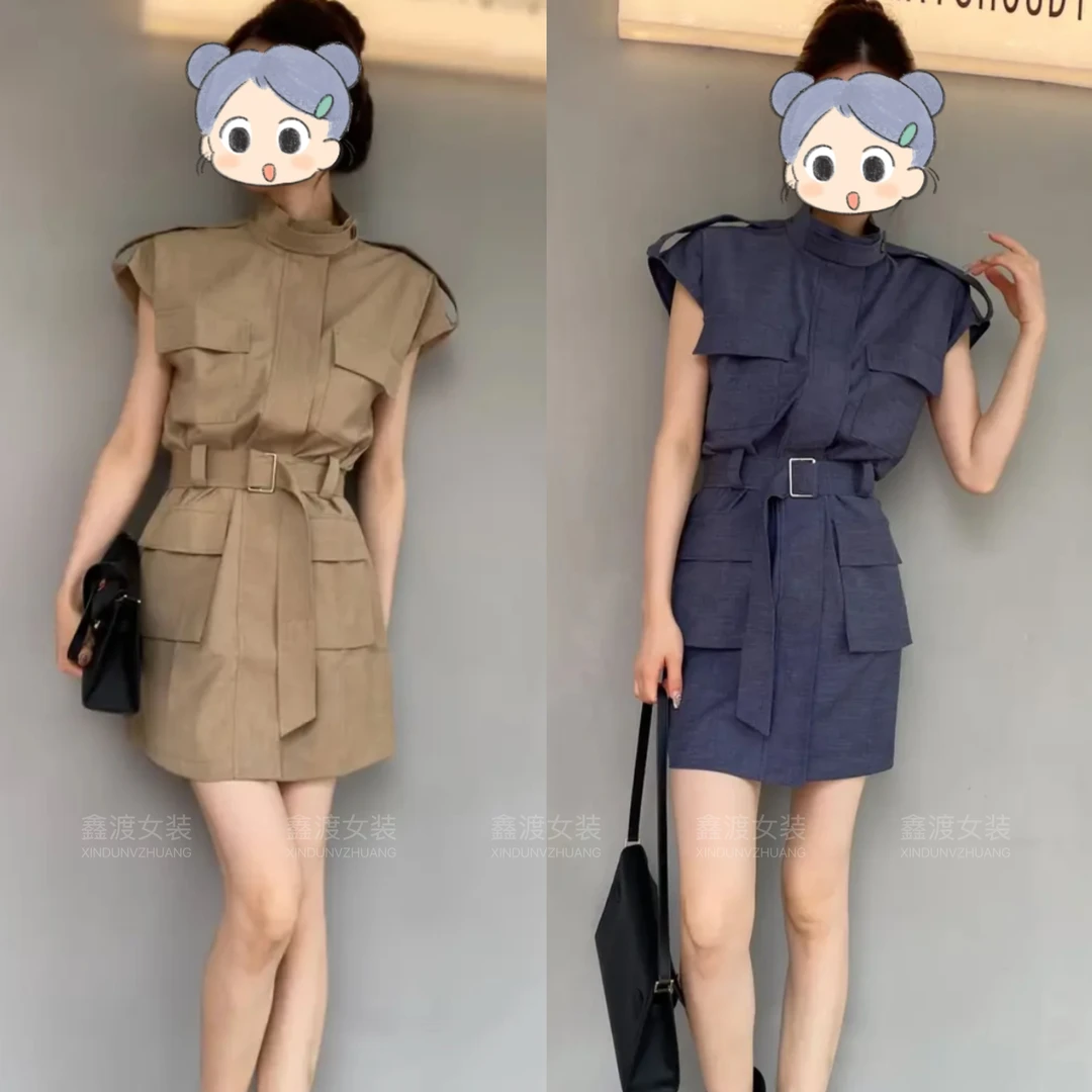 2025春夏新款时尚显瘦气质女士网红洋气连衣裙百搭款D5174