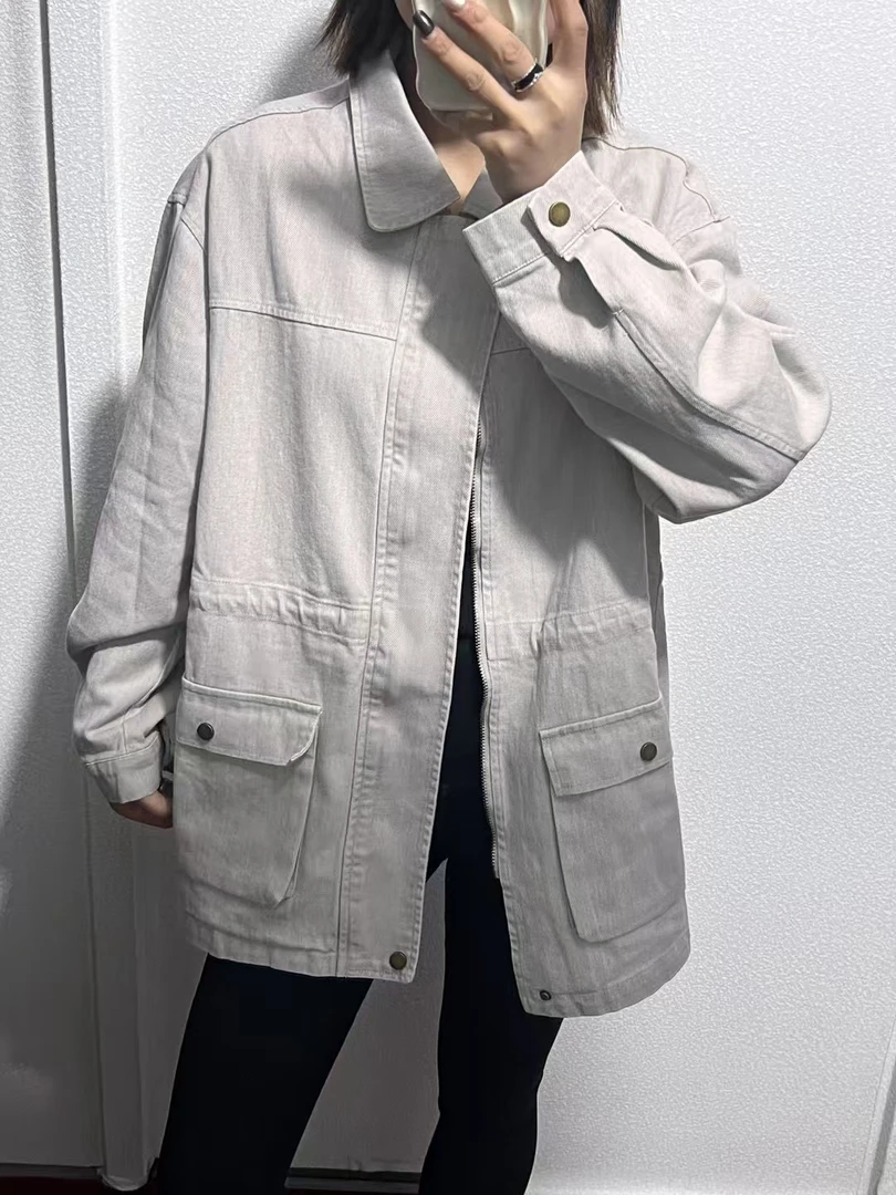 中长款翻领长袖风衣牛仔韩版宽松复古（991）