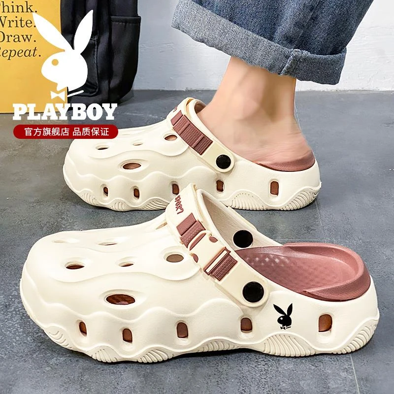 花花公子男士拖鞋新款2025爆款冬季外穿沙滩厚底防滑半凉拖鞋男