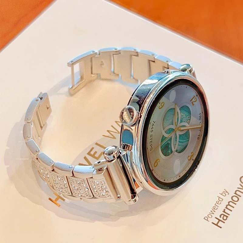 满天星适用vivo watch gt2三珠满钻表带金属vivo watch5腕带女生
