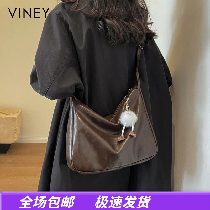 Viney包包女爆款斜挎复古风日常通勤托特包生日新年礼物送女生