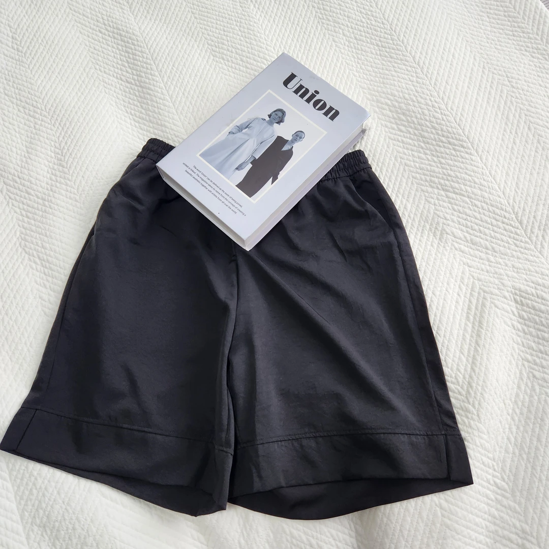 慧安妮塔夏季直筒裤宽松薄款女士短裤