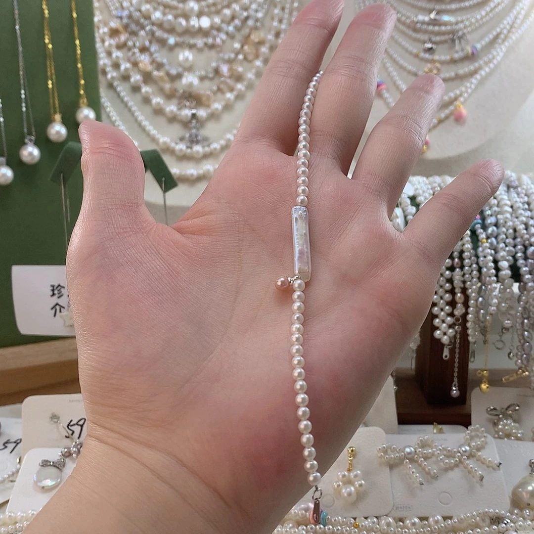 淡水珍珠手绳银S925镶嵌
