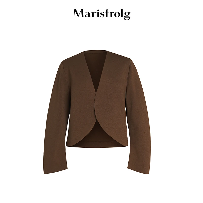 【云绒针织】Marisfrolg玛丝菲尔弧形对襟圆身袖型针织开衫