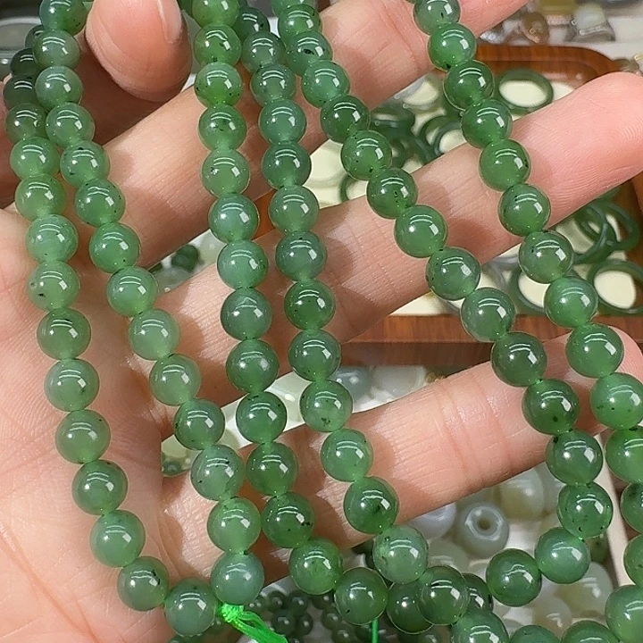 和田玉（碧玉）未镶嵌手链6mm