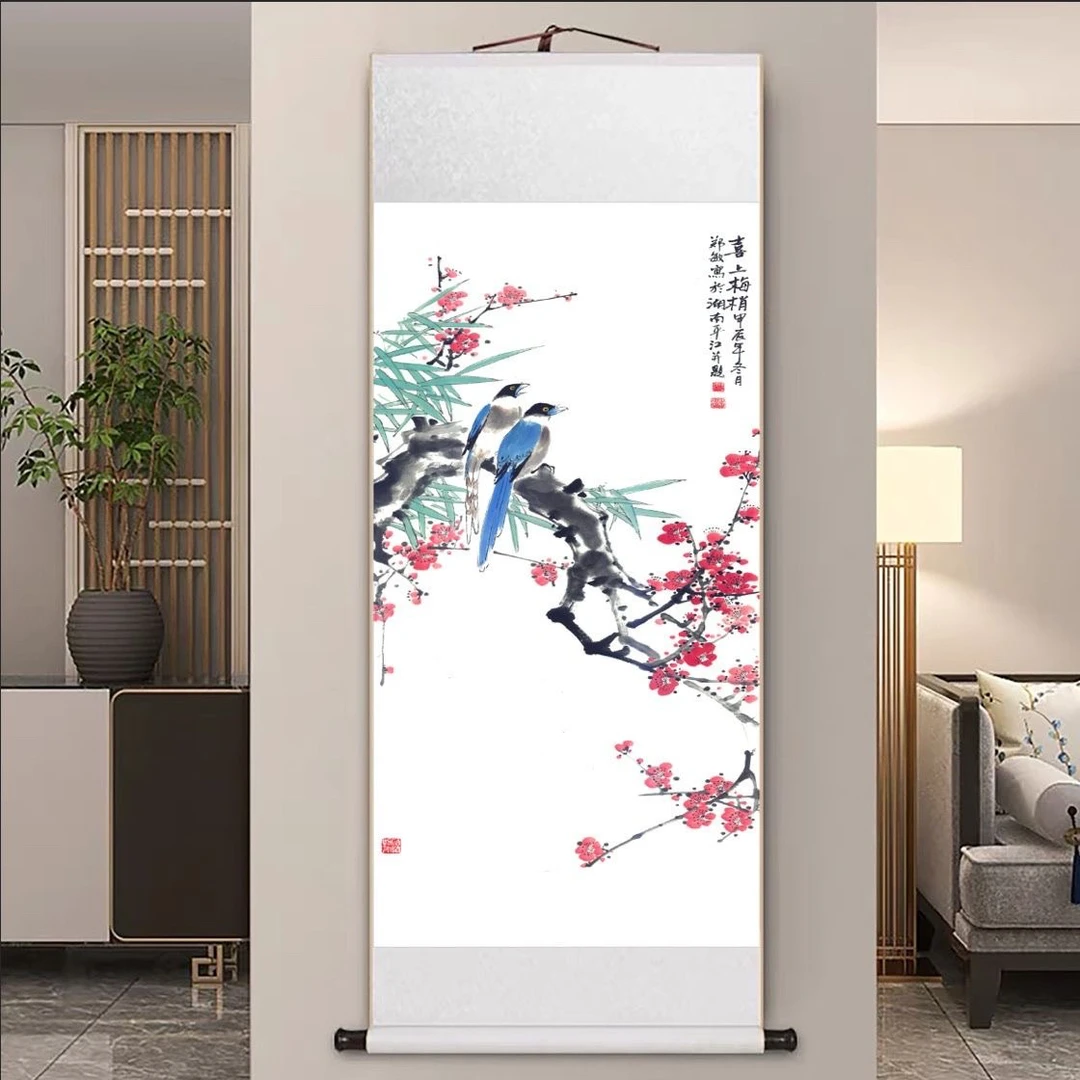 【现代高清微喷装饰画】喜上眉梢（宽47，高140）