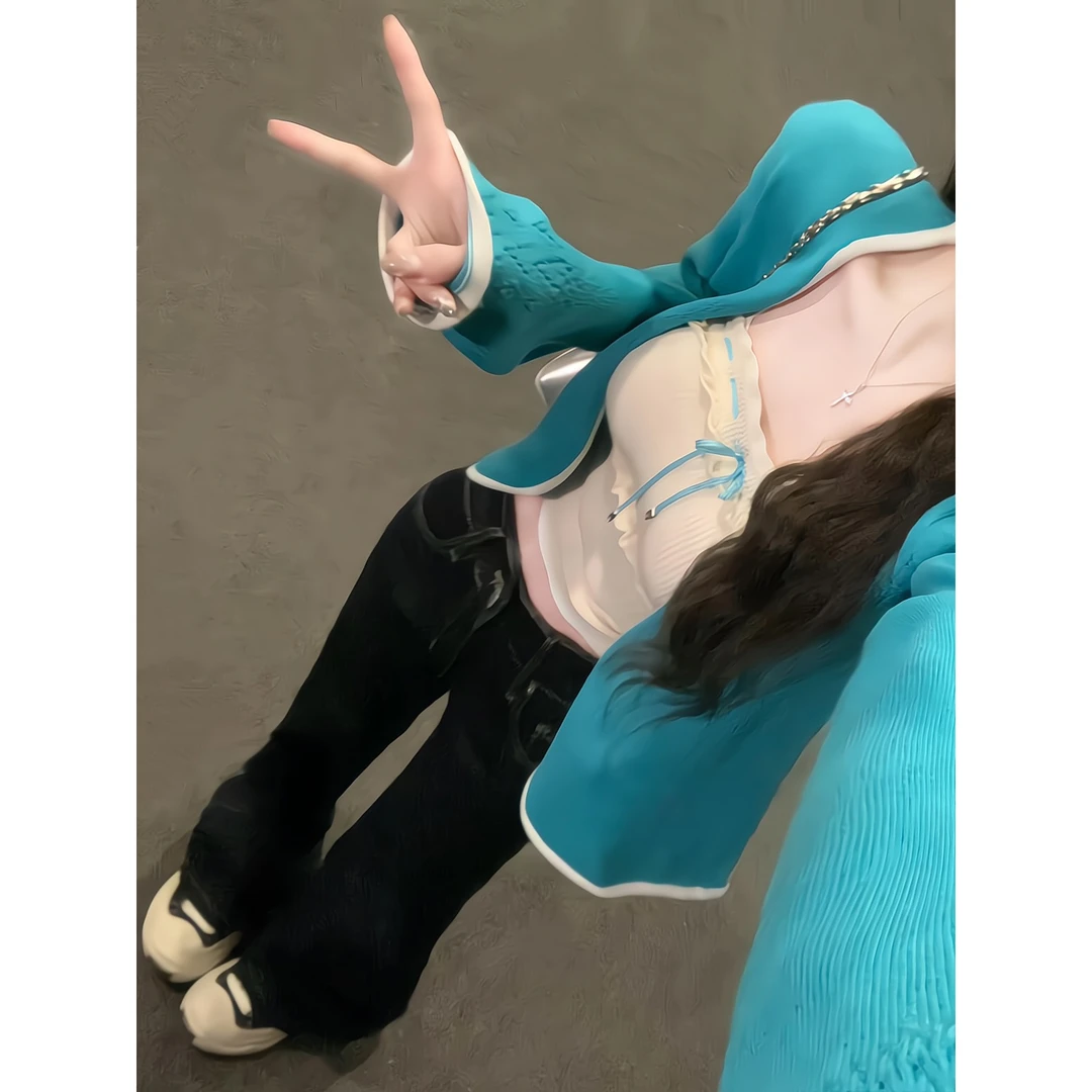 韩系设计感针织开衫上衣女2025春季修身抹胸吊带背心牛仔裤套装