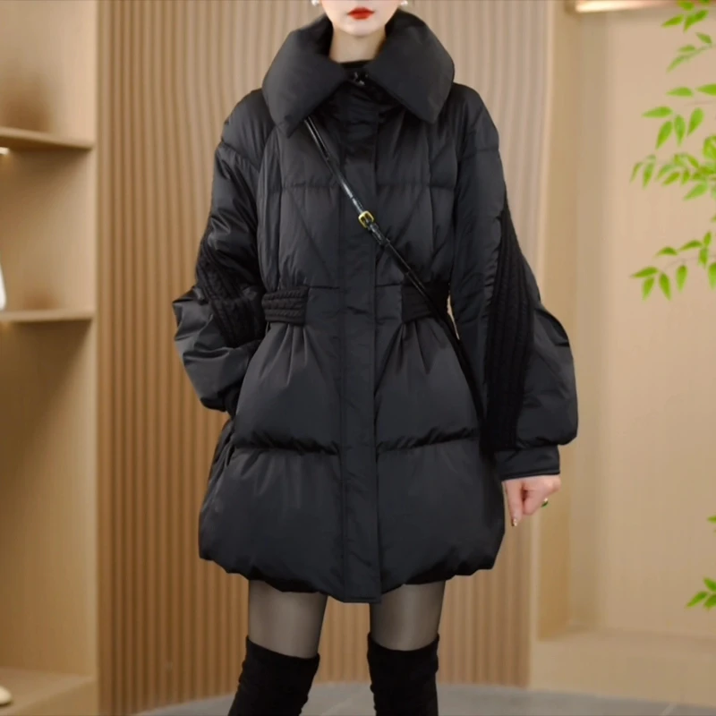 24728冬季新款优雅时尚百搭气质显瘦减龄洋气白鸭绒羽绒服外套
