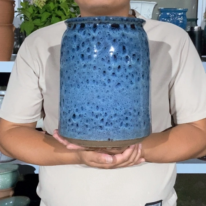 紫砂花盆口17高26瑕疵