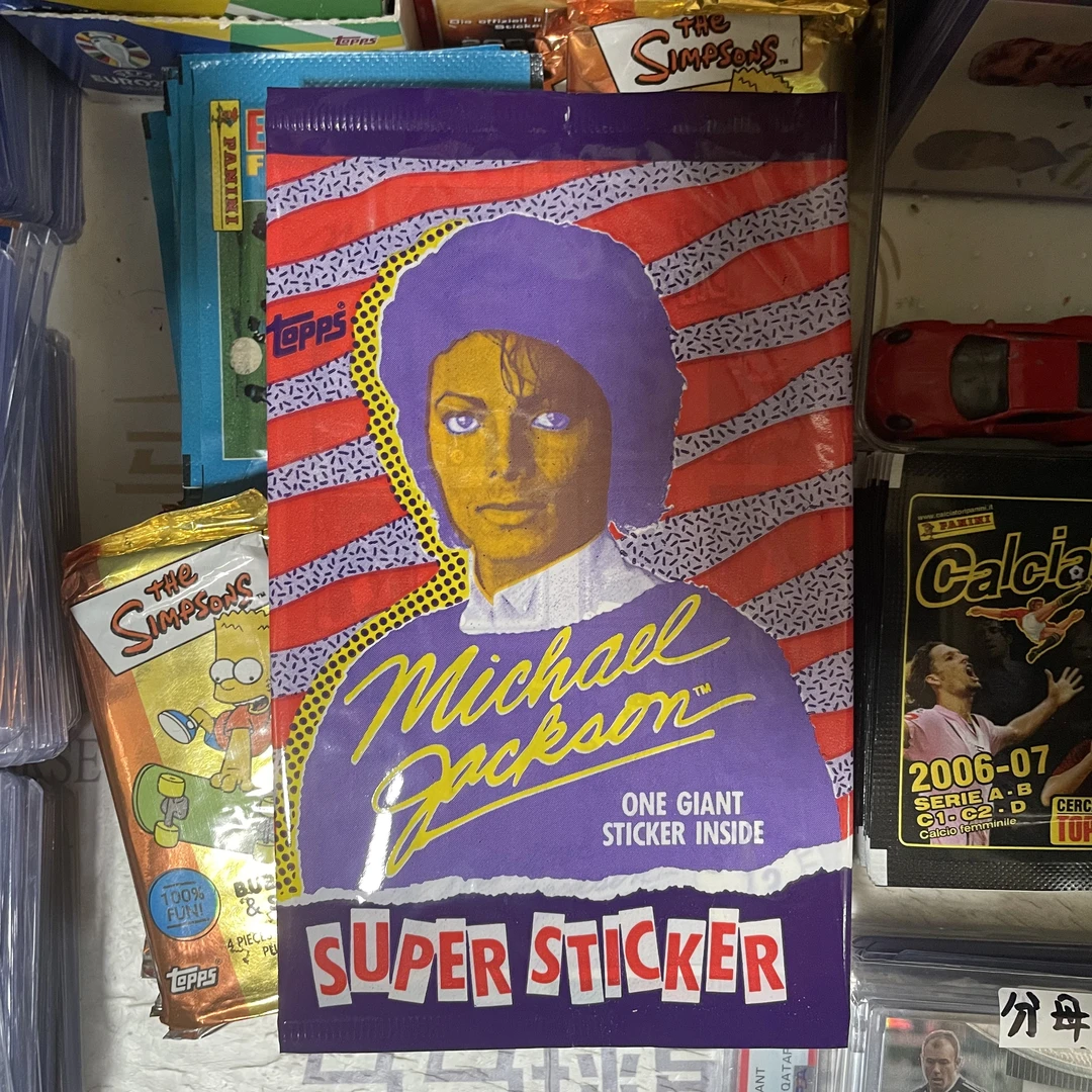 Topps【拆盒】1984迈克尔杰克逊超级贴纸【俩包】（未成年，禁止下单）
