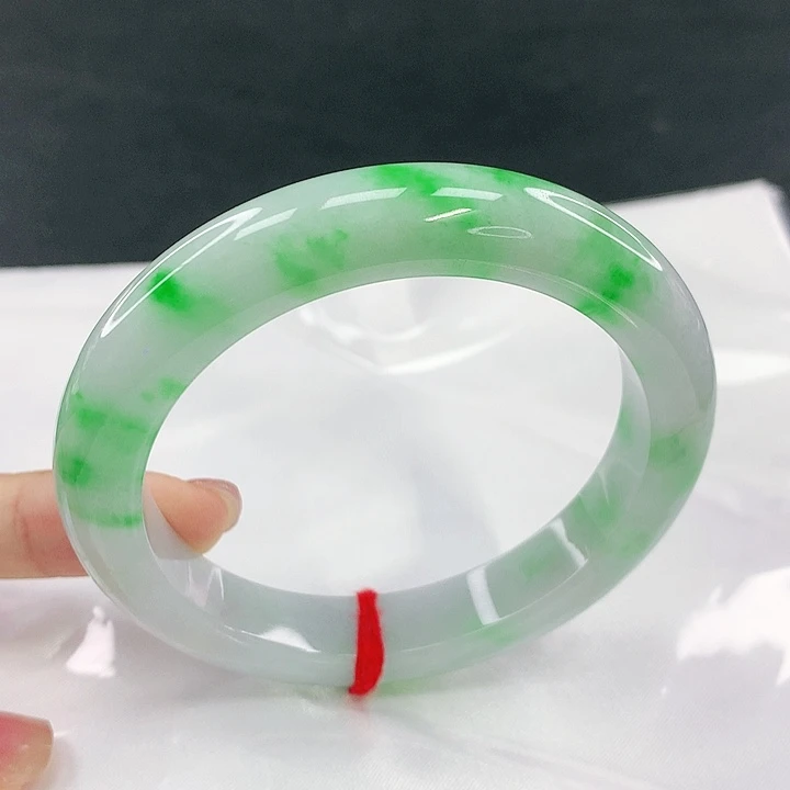 翡翠未镶嵌手镯圈60，03021