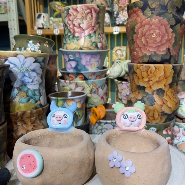 红陶景德镇艺术手绘作品