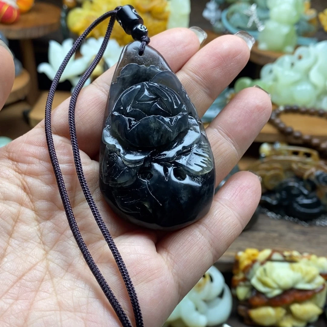 蛇纹石玉未镶嵌吊坠(赠链)微瑕