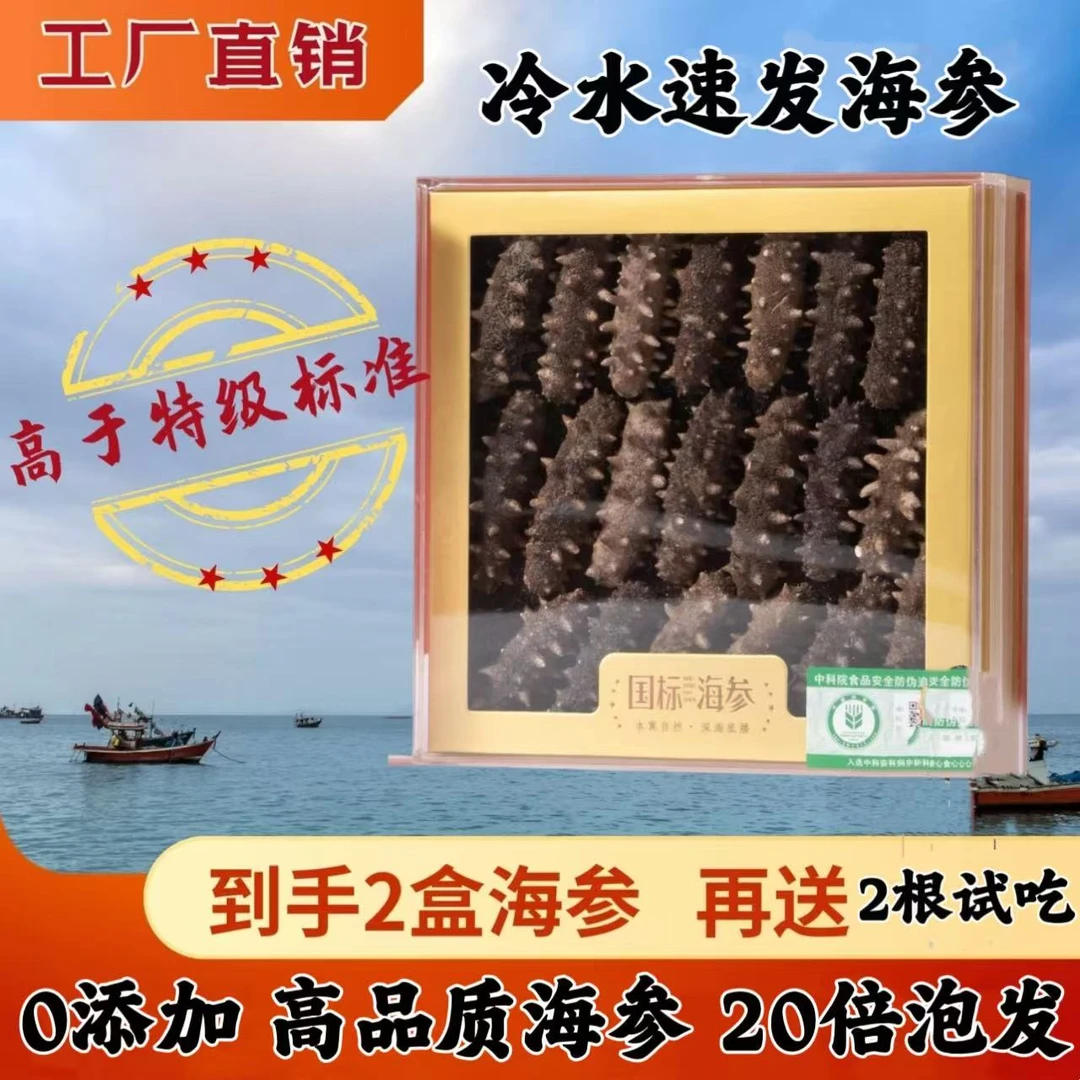 开年大促【到手2盒 共42头】免蒸煮冷水速发海参 零添加纯淡干海参