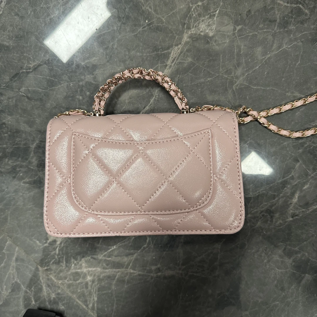 2025新款女包时尚新款包包双卷手柄粉色