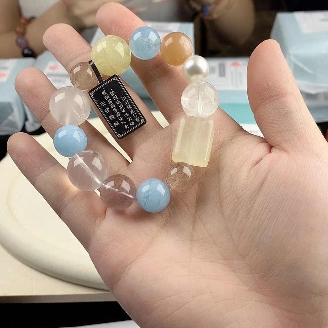 银S925镀金镶嵌手链水晶