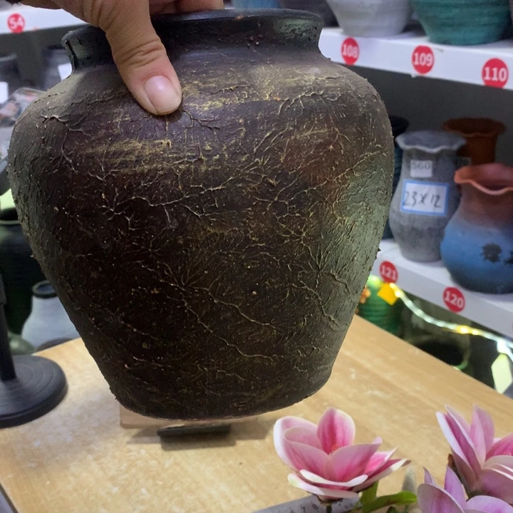 【闪购商品】红陶粗糙盆默认打孔高20口14