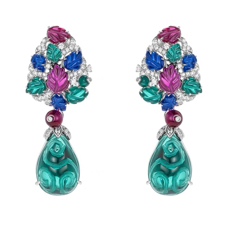 ZCY/子成说 925银合成锆石耳饰 卡家水果锦囊造型耳环耳坠