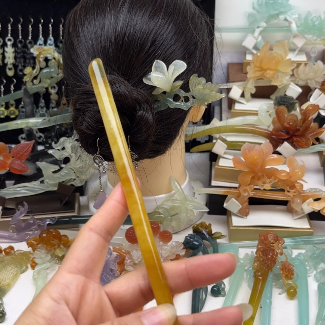 蛇纹石玉合金发簪