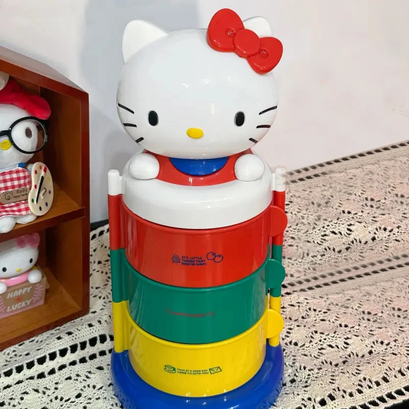 kitty限量三层旋转收纳盒摆件猫头收纳架女生礼物送闺蜜可爱物架