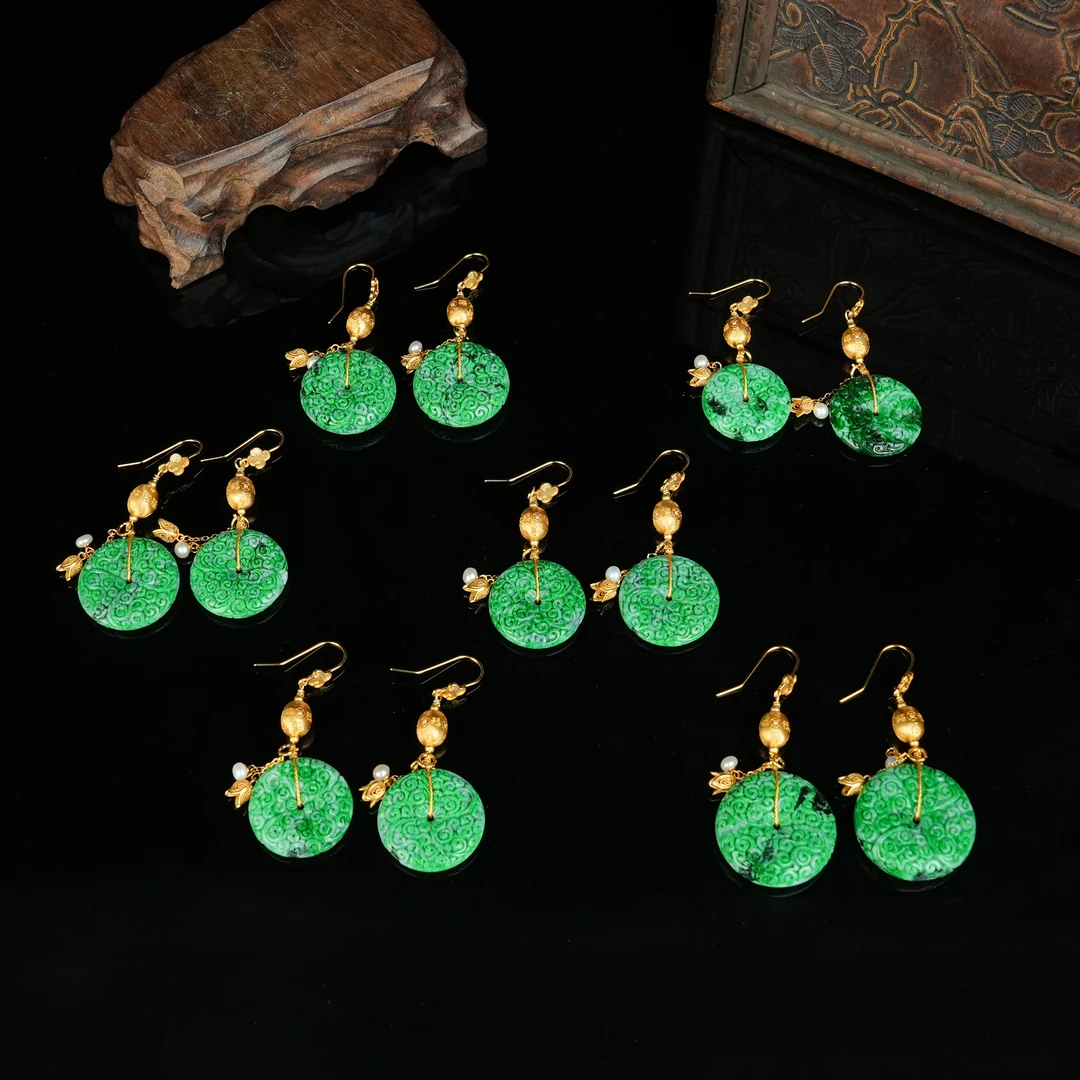 R*翡翠平安扣耳钩@ZSG14010309@多样性发其一