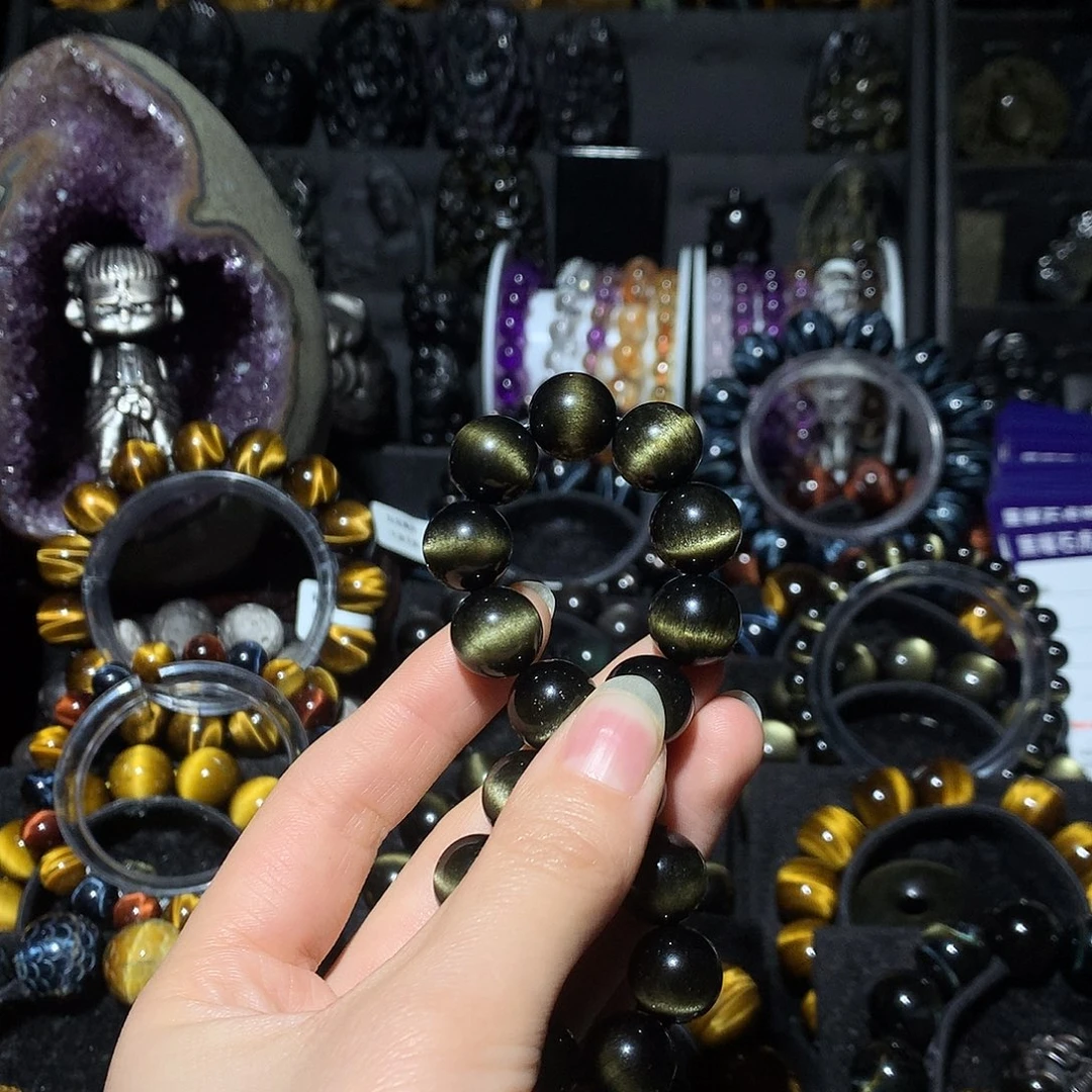 黑曜岩未镶嵌手链阿***e