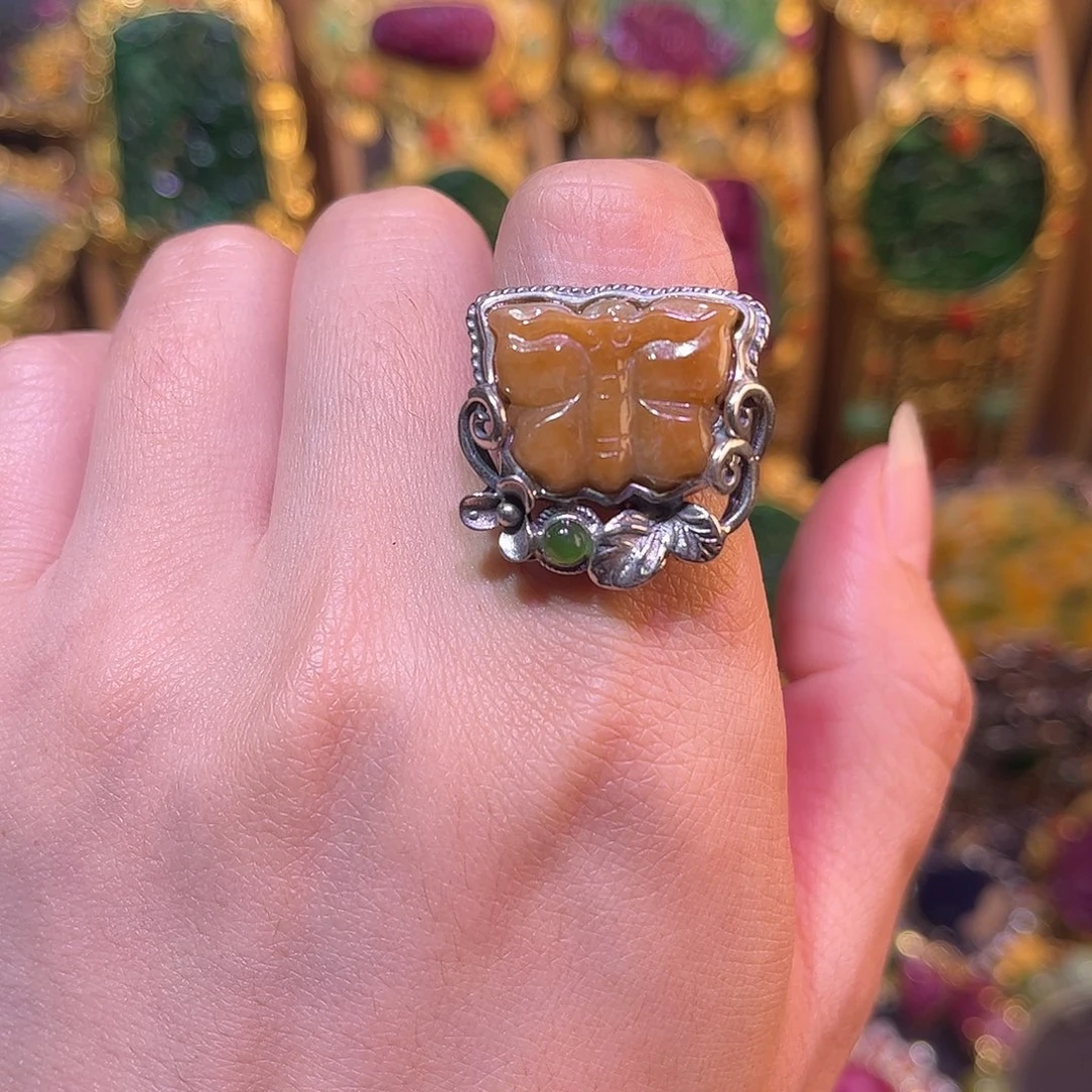 翡翠银S925镶嵌戒指