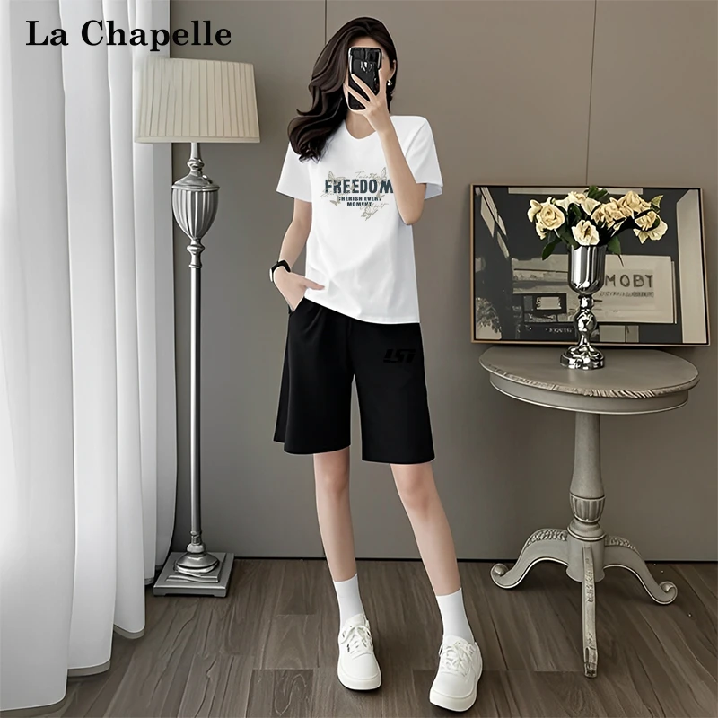 拉夏贝尔夏季速干运动套装女2025新款爆款学生韩系ins衣服两件套X