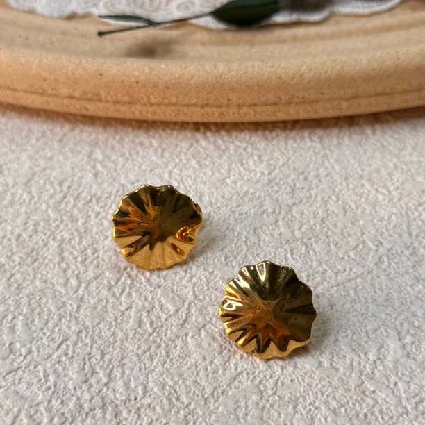 铜合金耳饰 【六六中古】孤品复古耳夹th6715