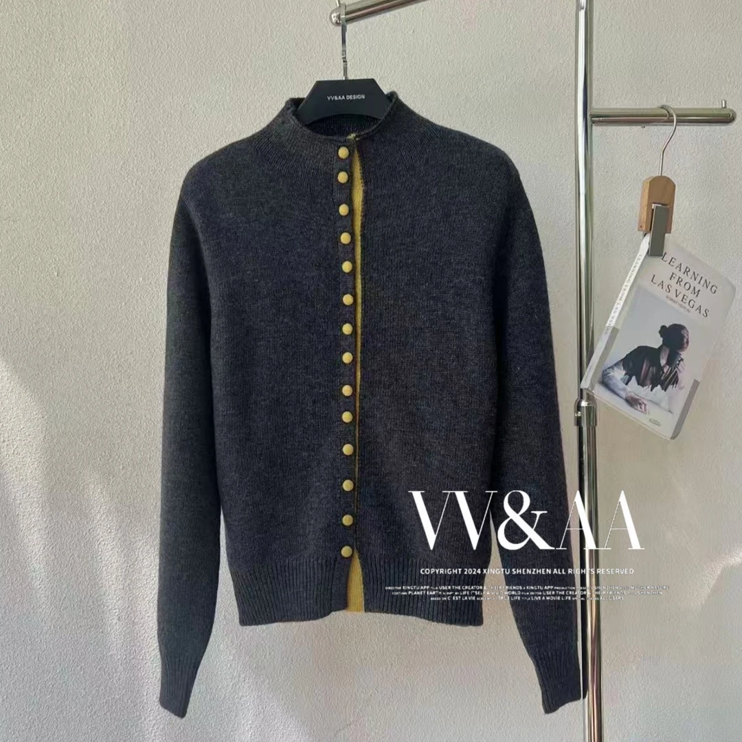 VV&AA 秋冬立领慵懒风毛衣开衫 ZF4975