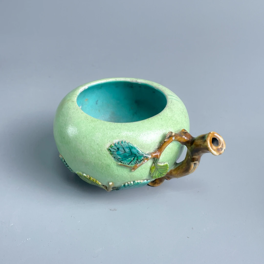 瓷器/古董清中期粉彩贴塑桃形洗-M25AJ008778/收藏/文物/绣花张