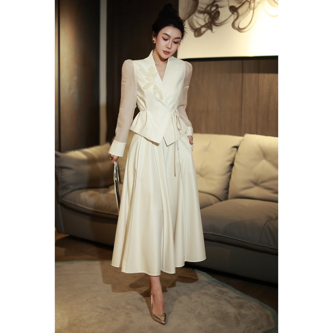 ZEROYK春季时尚套装高端轻奢优雅气质女神范收腰上衣半身裙两件套