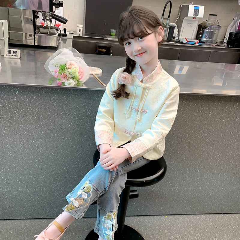 女童春装2025新款儿童外套洋气中式国风汉服套装春秋季小女孩上衣