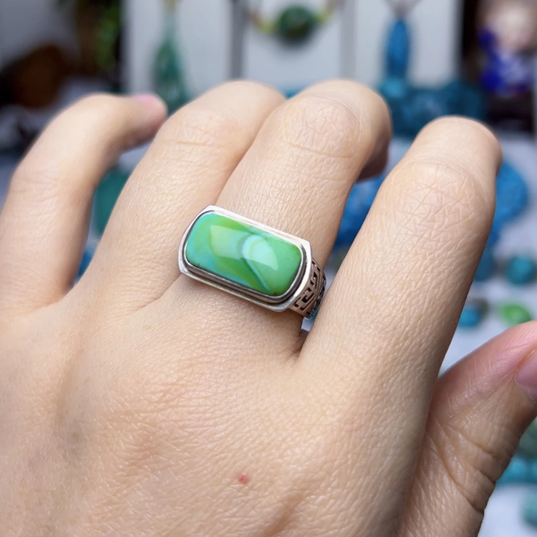 绿松石珠宝奇石银S925镶嵌