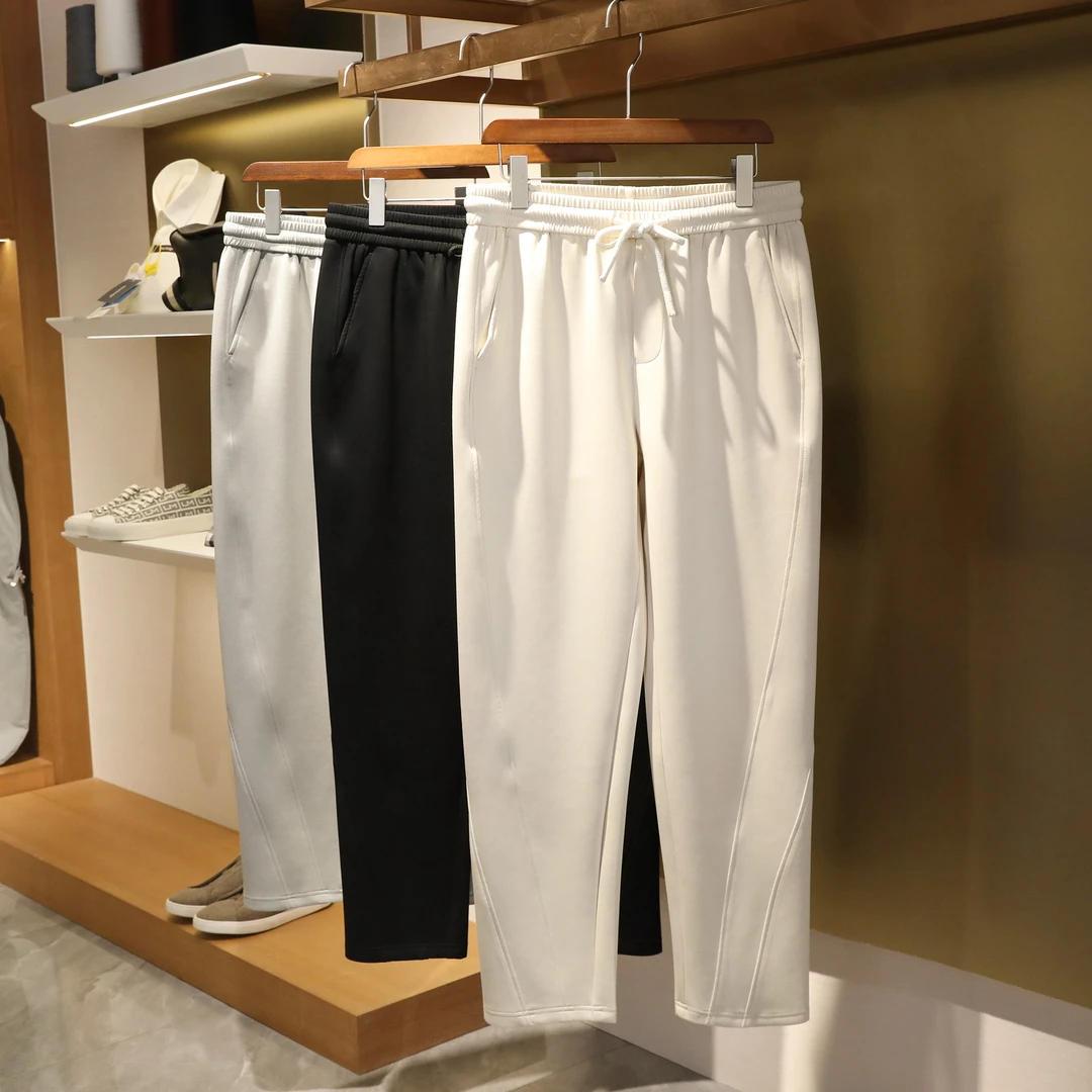 2025春季新款男士城市通勤户外休闲运动空气层棉弹力针织卫裤9809