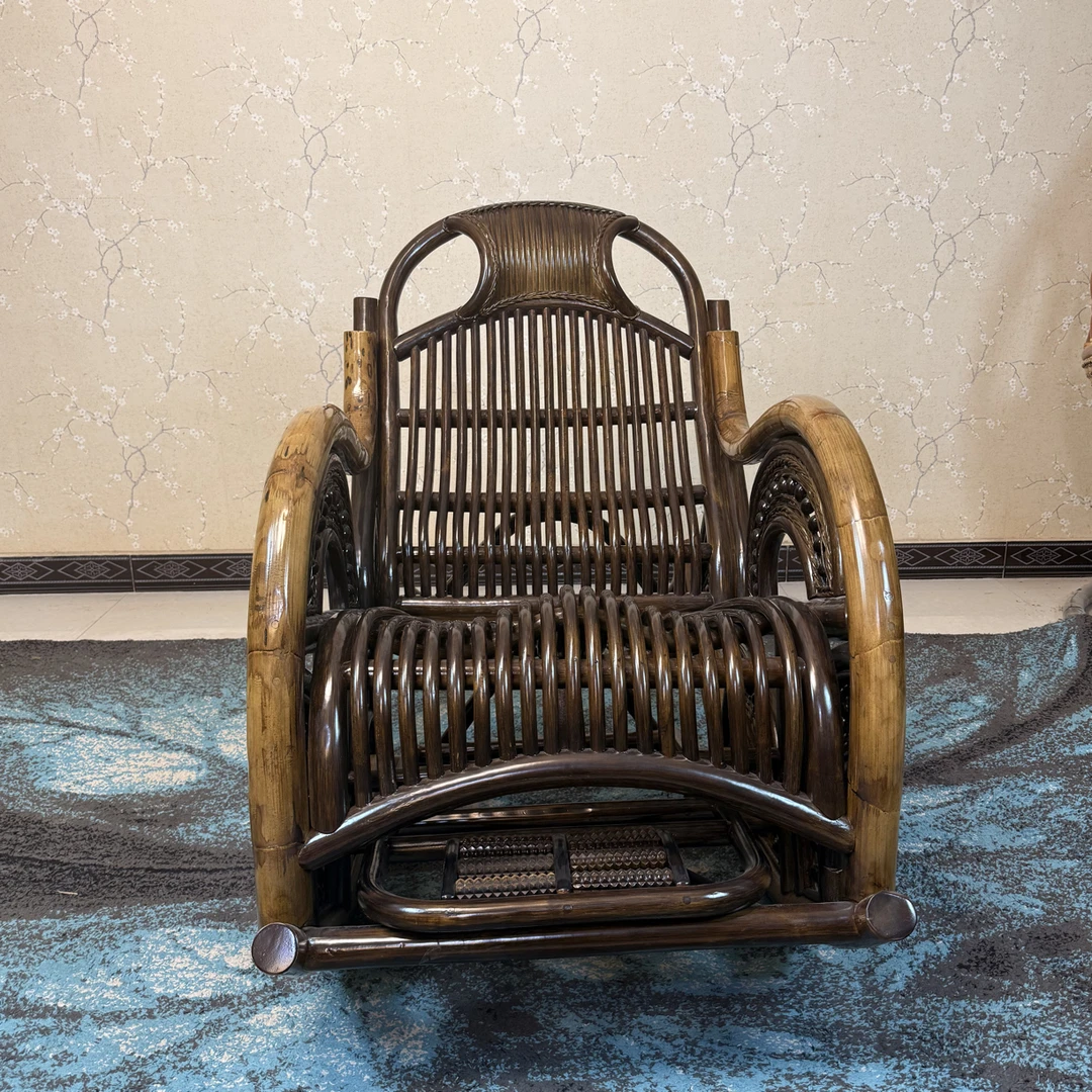 原藤居天然全藤豪华双扭藤摇摇椅藤椅躺椅椅子家具家用单椅新款