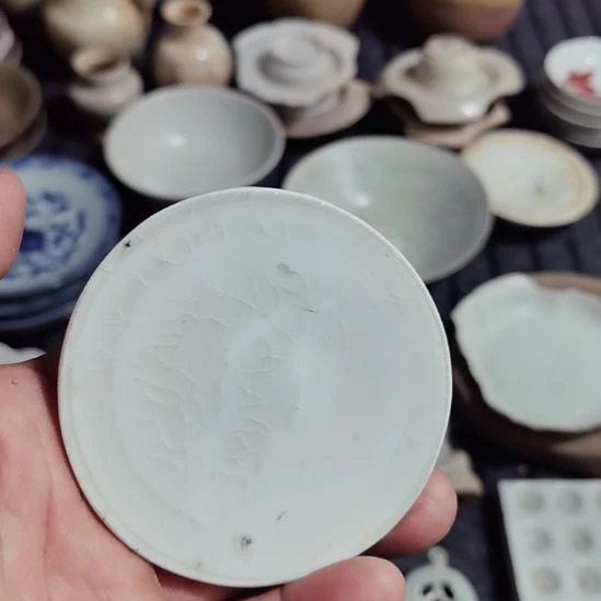 瓷片青花影青杯垫学习标本