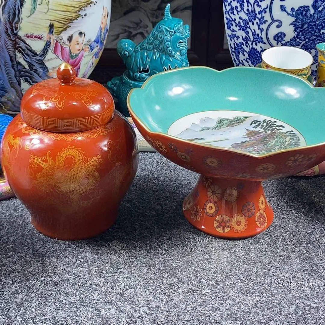 手工手绘陶瓷摆件工艺品摩*