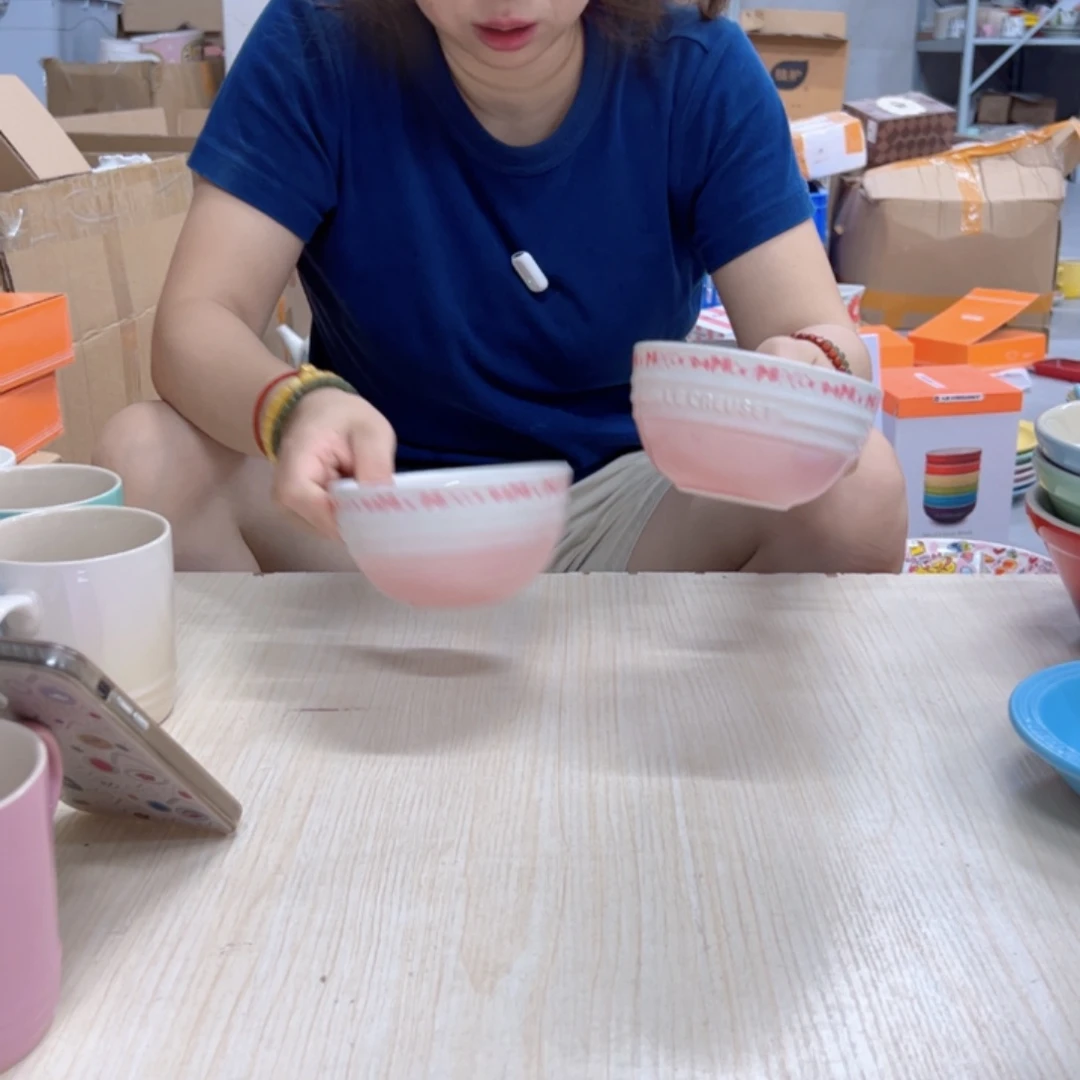 小姐姐家瓷器好漂亮小微瑕KT粉白两个