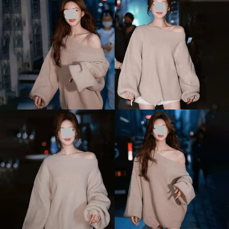 2025年秋冬新款韩系慵懒风针织衫女时尚气质休闲显瘦百搭潮流上衣