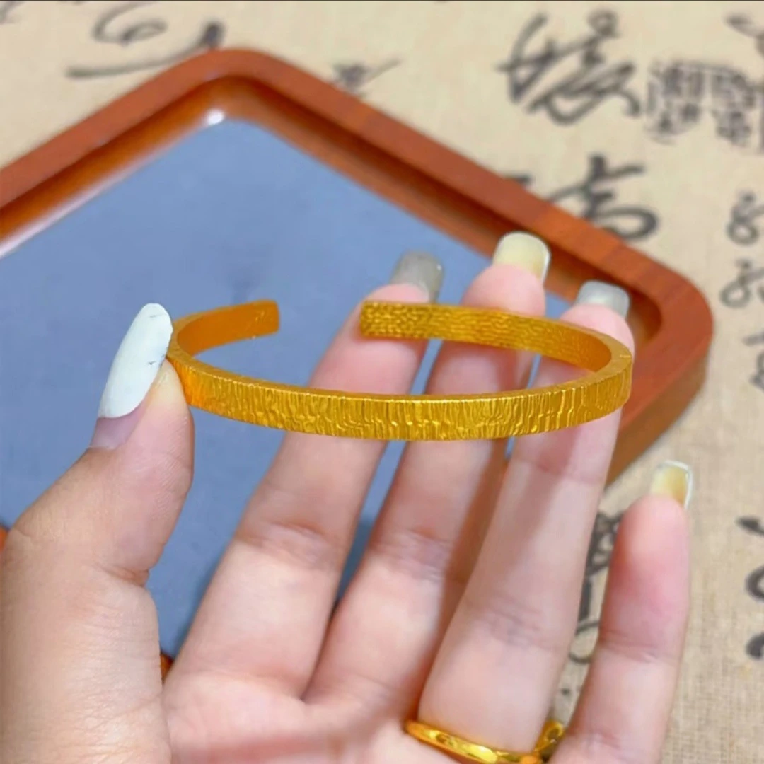 999古法实心优品定制送礼佳选精品开口手镯