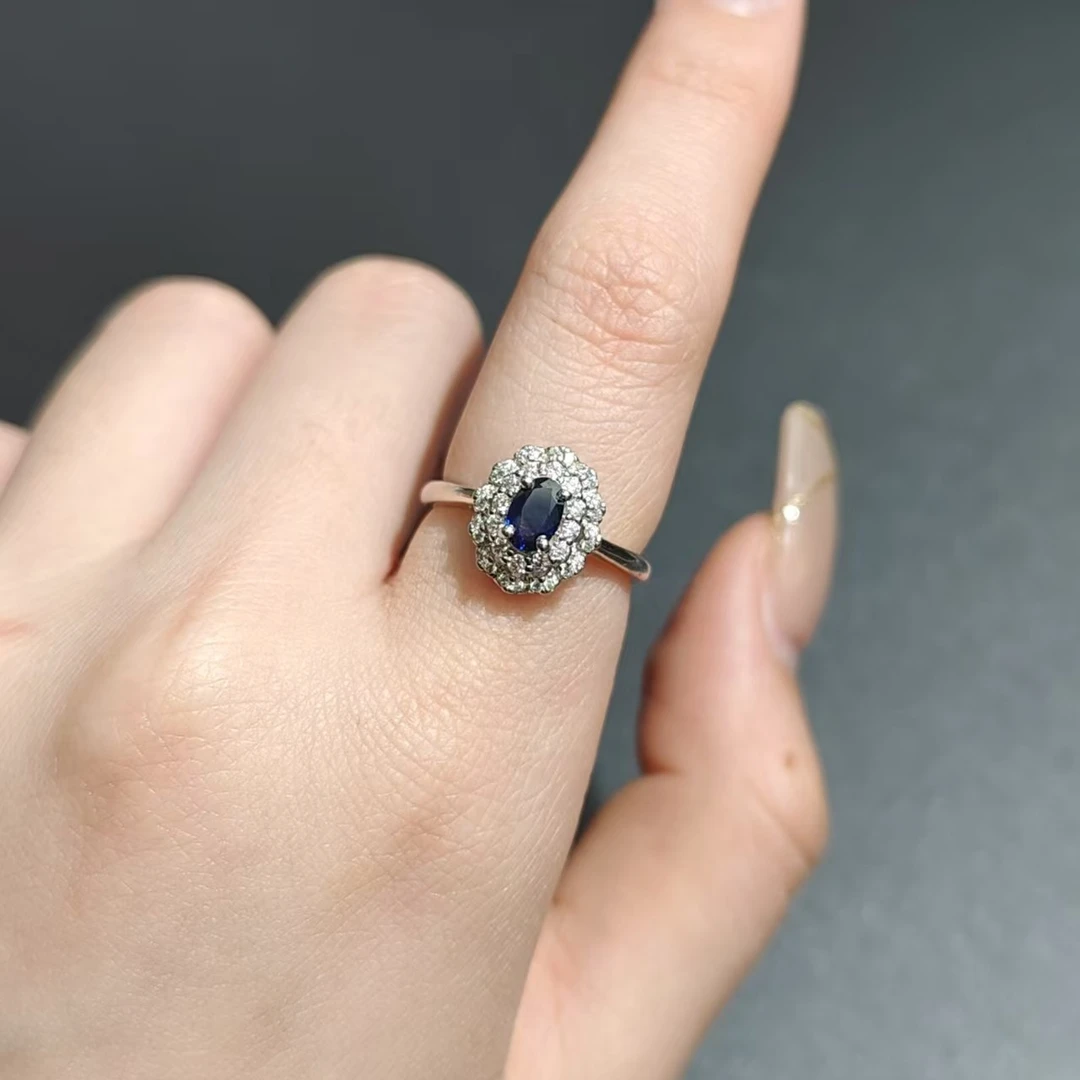 S925银镶嵌蓝宝石戒指/YXLP/多样性发一件