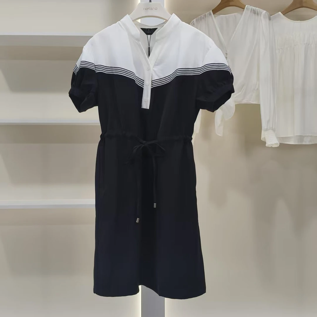 麦迪尚品【白LY】50416121 夏季休闲收腰连衣裙品牌撤柜女装
