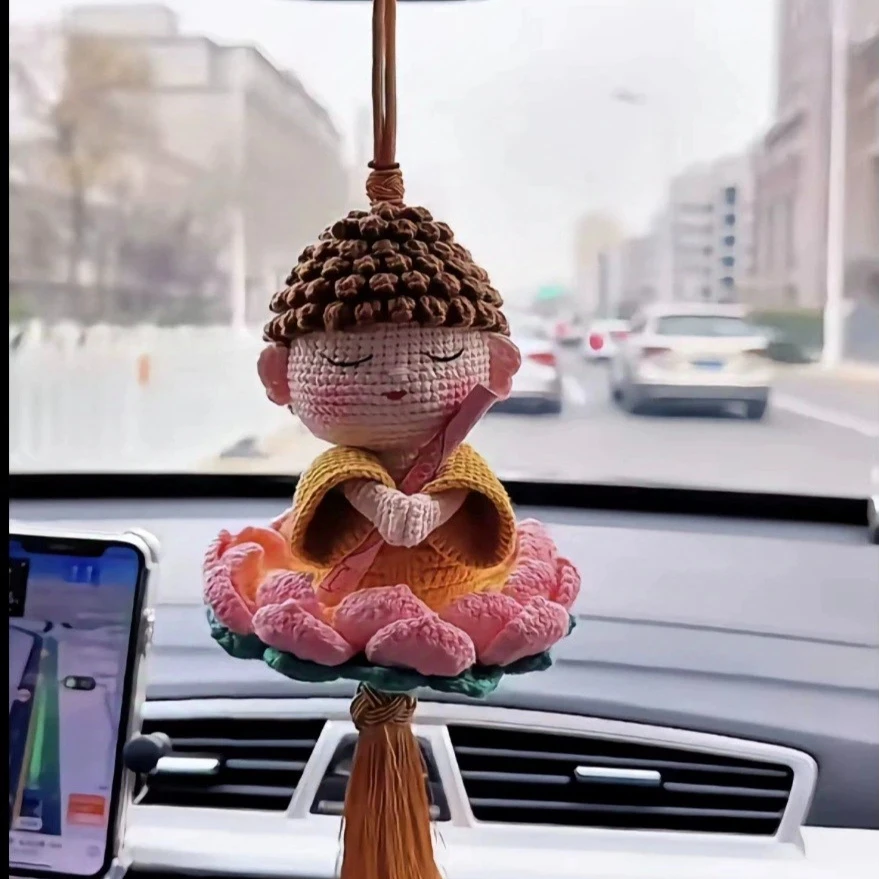 （非成品）佛小伴钩织手工diy毛线佛陀材料包挂件装饰车载毛绒挂件