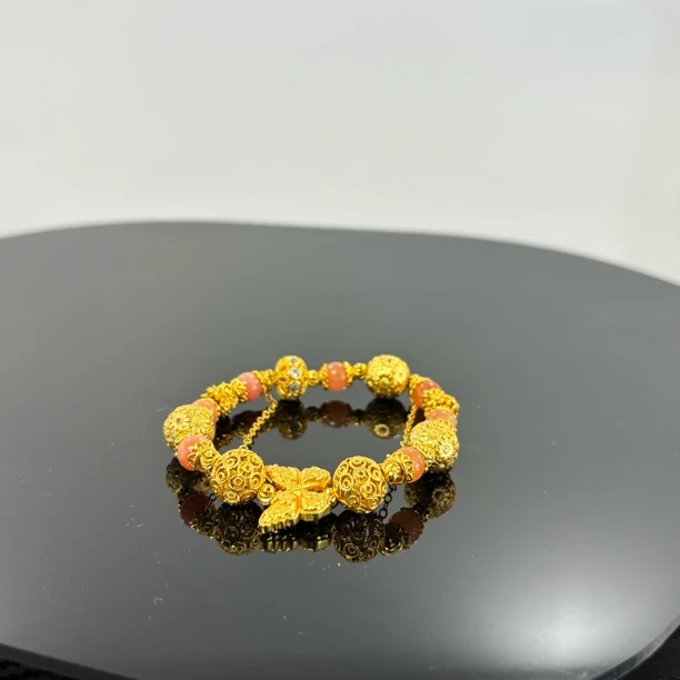 铜合金合成锆石手链 黄蝴蝶链条zz手链SL2111