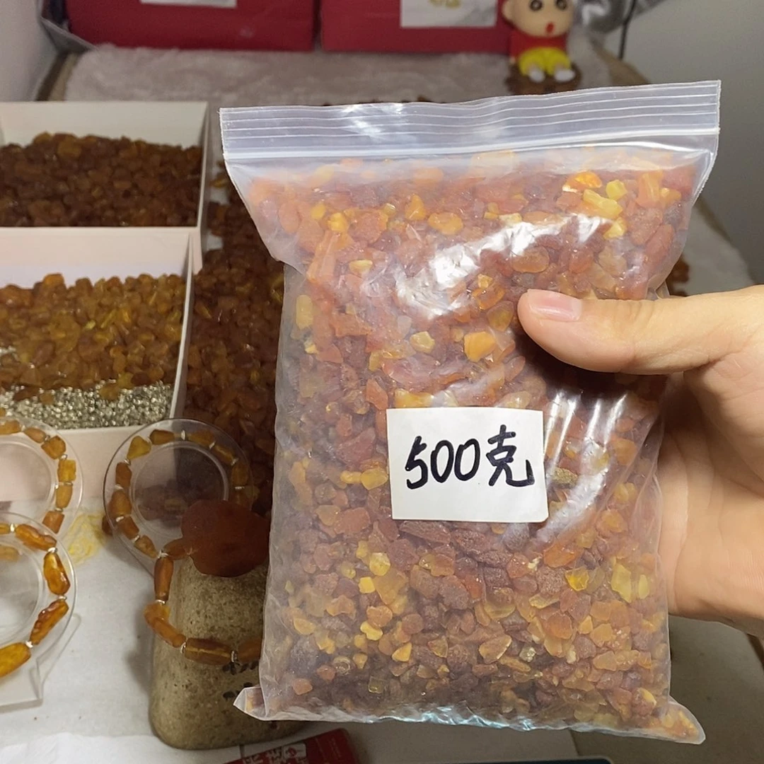 未镶嵌琥珀手链天然琥珀打碎的小料子