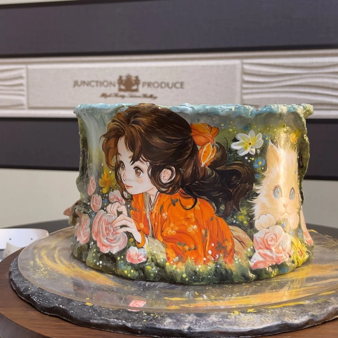 活动八折款原价758  花卉小女孩猫咪