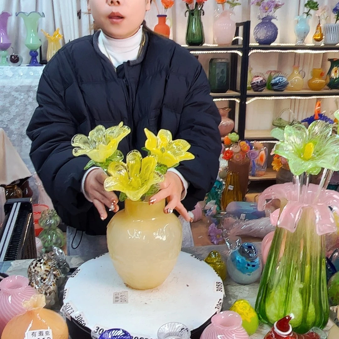 琉璃花瓶家悦摆件