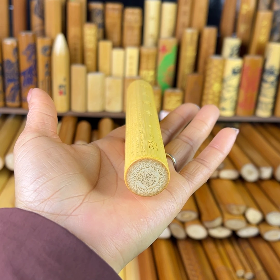 实心玉竹手把件滕