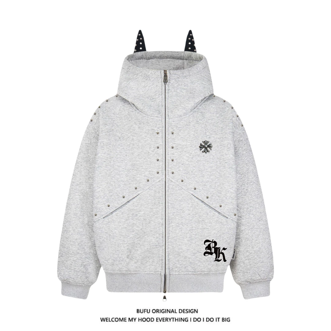 【官方店】亿万少年BUFU小恶魔卫衣连帽男女秋冬季情侣外套推荐穿搭